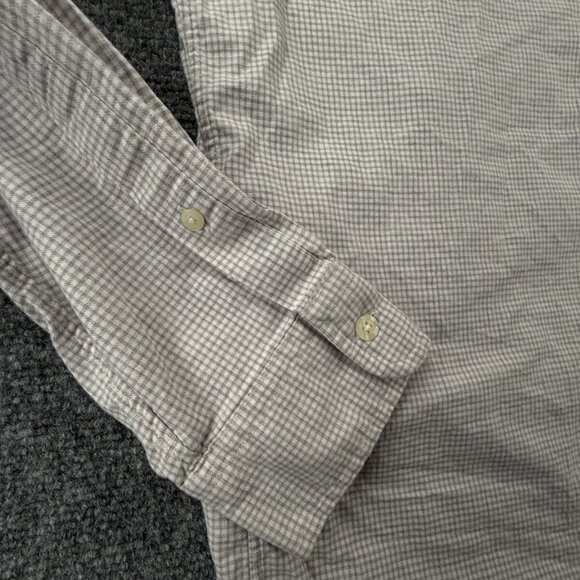 Vineyard Vines Cotton Spandex Gray Check Large Button Up Shirt Classic Tucker - Picture 10 of 12